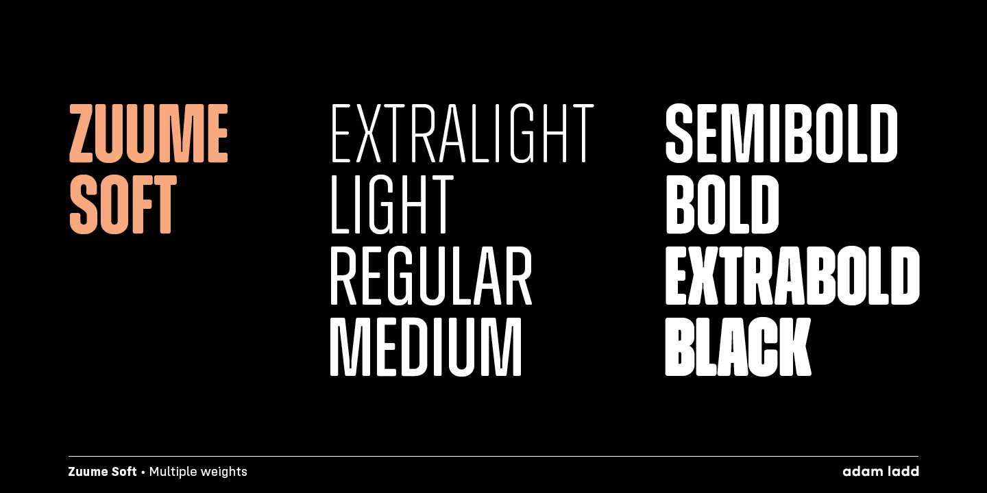 Przykład czcionki Zuume Soft Extra Light Italic